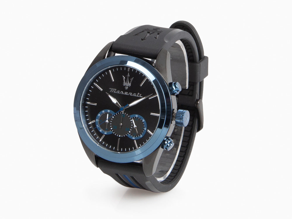 Montre à Quartz Maserati Traguardo, Noir, 45 mm, Verre minéral, R8871612006