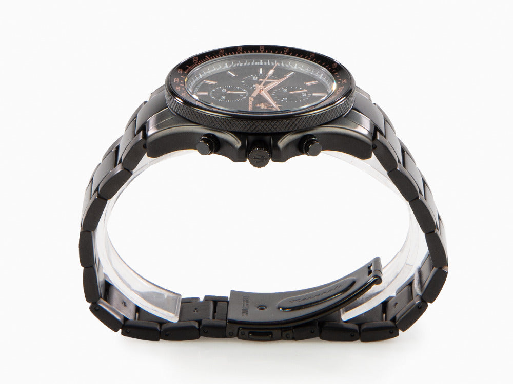 Montre à Quartz Maserati Sfida, PVD, Noir, 44 mm, Verre minéral, R8873640011