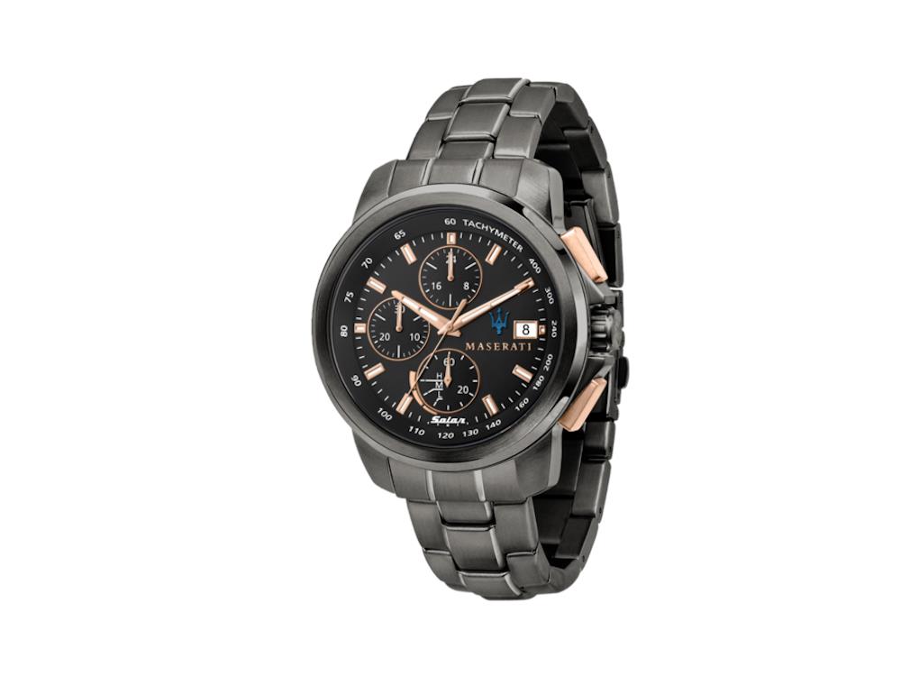 Montre à Quartz Maserati Successo, PVD Gun Metal, Noir, 44 mm, R8873645001