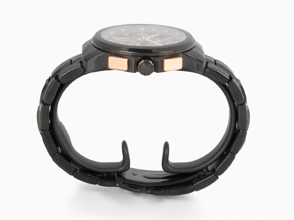 Montre à Quartz Maserati Successo, PVD Gun Metal, Noir, 44 mm, R8873645001