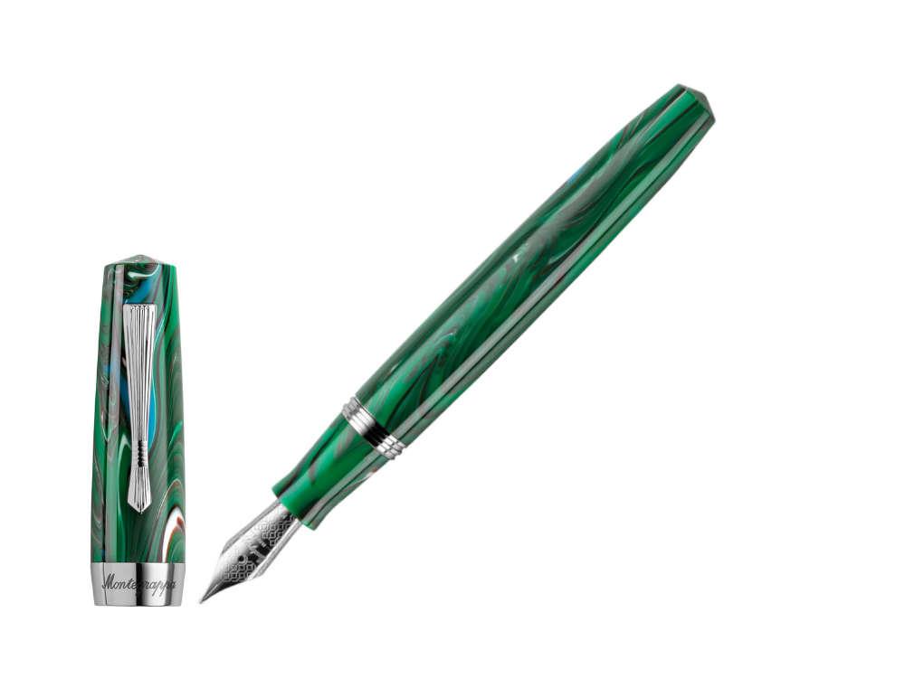 Stylo Plume Montegrappa Elmo 02 Cortina, Acier Inoxydable, ISE2R-AG