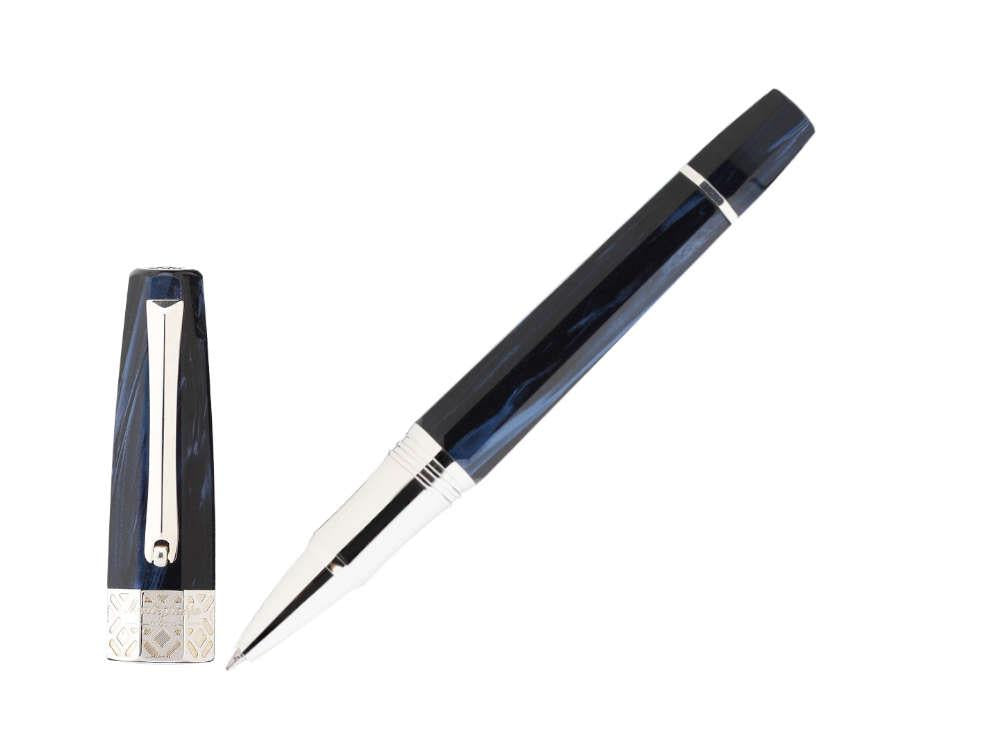 Roller Montegrappa Extra Otto Dark Blue, Celluloïd, Attributs Argent, ISE8TRCD