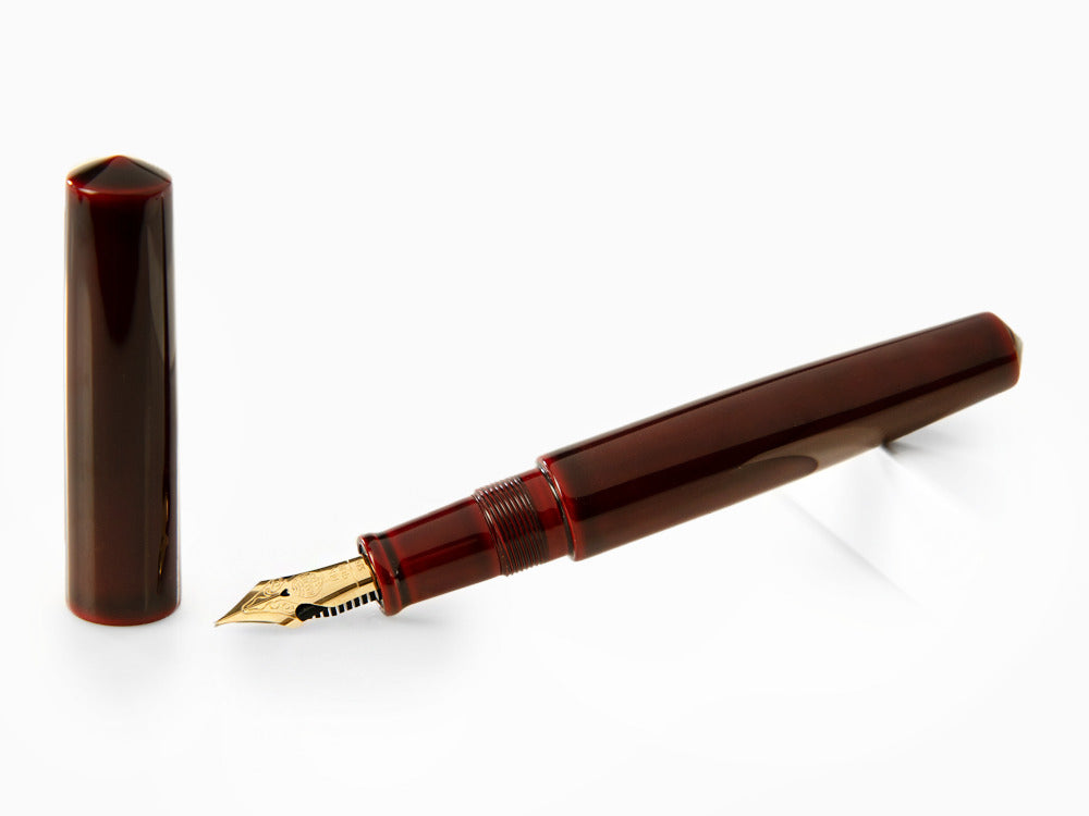 Stylo Plume Nakaya Cigar Piccolo Aka-Tamenuri, Or 14k, Plumée élastique