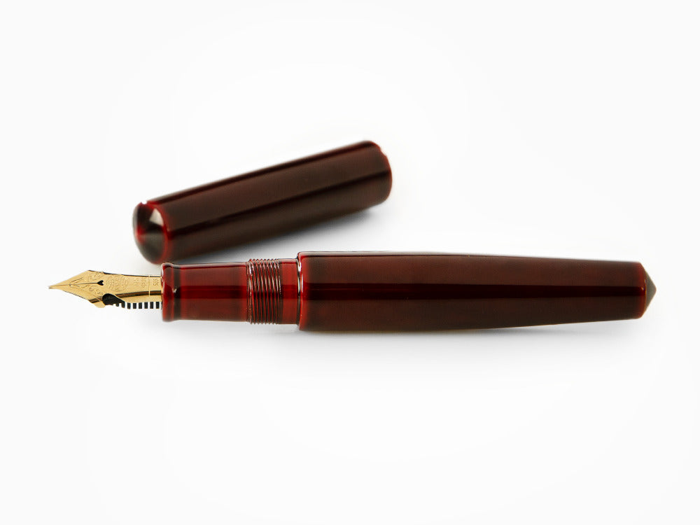 Stylo Plume Nakaya Cigar Piccolo Aka-Tamenuri, Or 14k, Plumée élastique