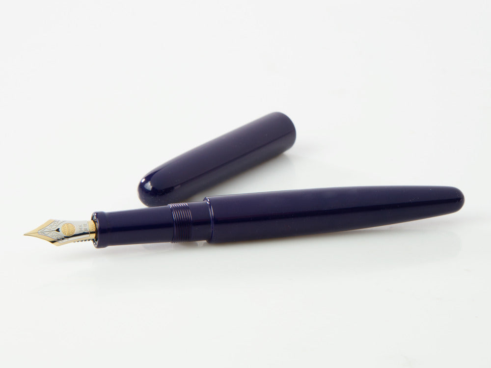 Stylo Plume Nakaya Cigar Long, Shobu, Ebonite, Or 14K bicolore
