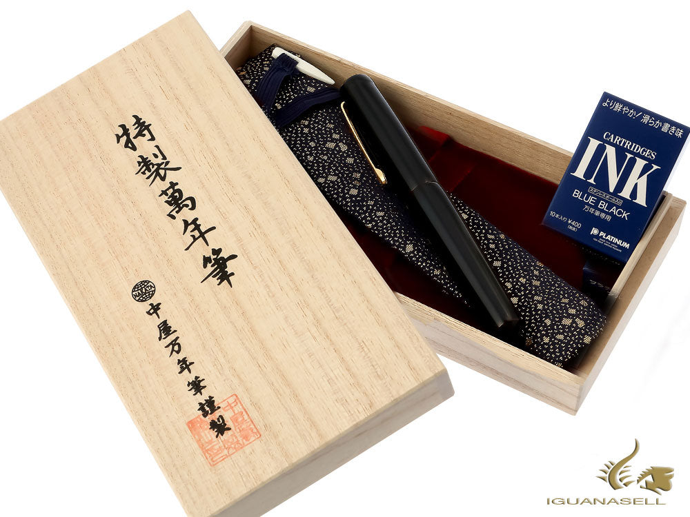 Stylo Plume Nakaya Writer Kuro-Tamenuri, Piccolo, Or, Ebonite