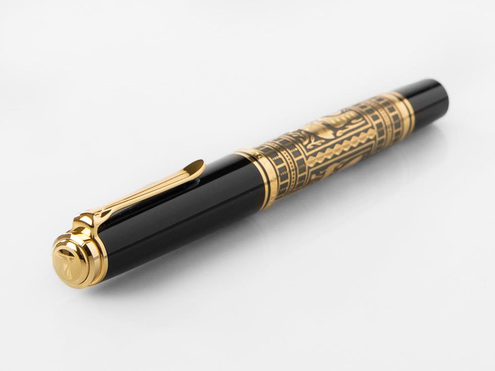 Plume stylo Pelikan Toledo M900, Or 18k, Rhodiée, 921387