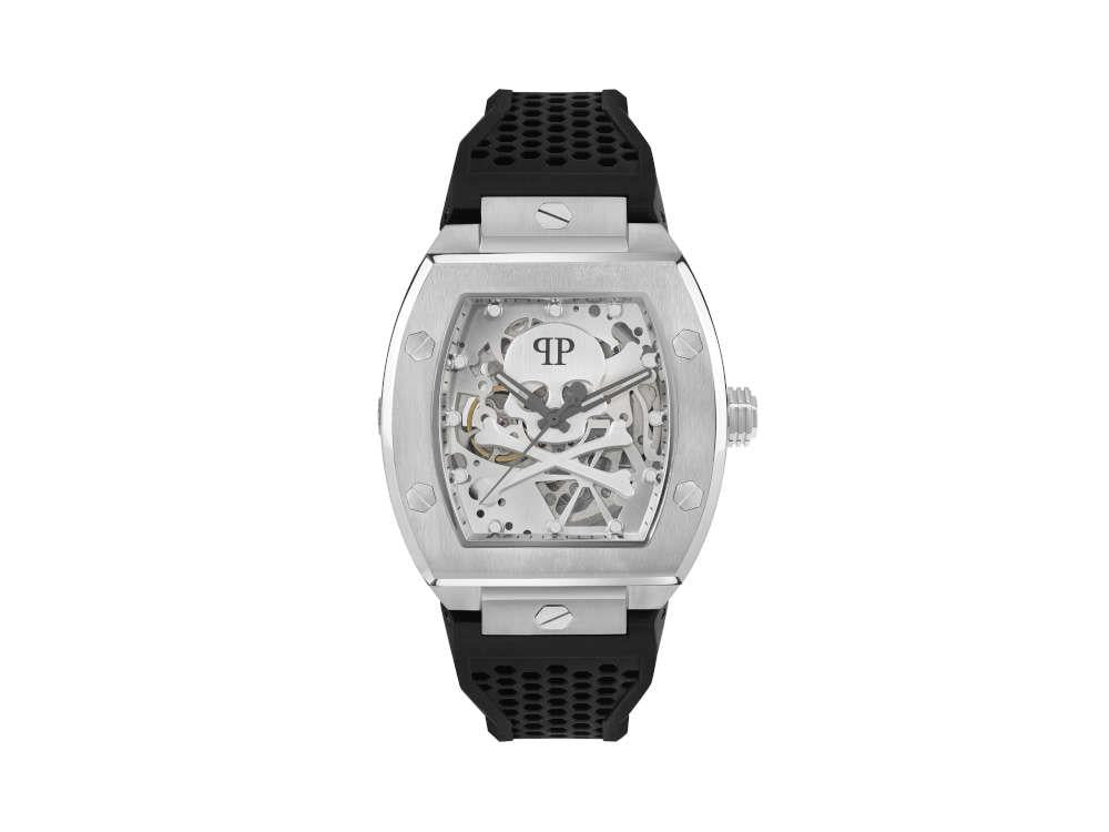 Montre Automatique Philipp Plein The Skeleton, PVD, Argent, 44 mm, PWBAA2123