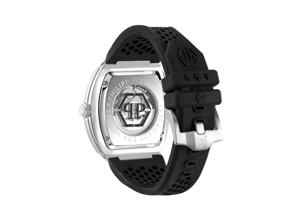 Montre Automatique Philipp Plein The Skeleton, PVD, Argent, 44 mm, PWBAA2123