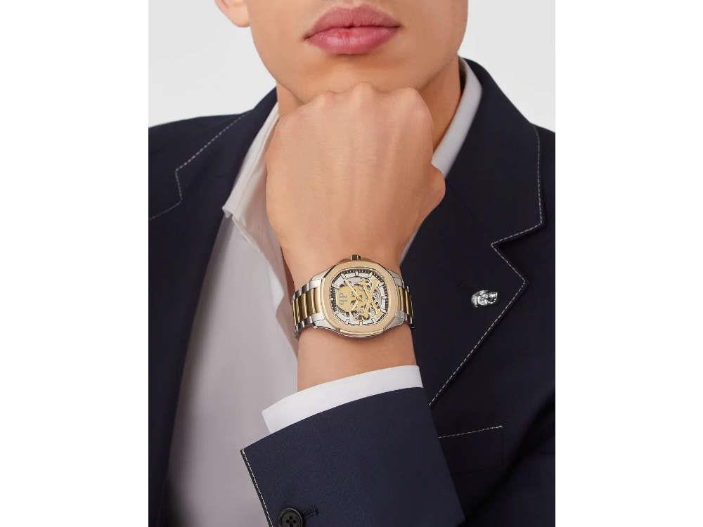 Montre Automatique Philipp Plein 42 mm, PVD Or, Gris, 42 mm, PWRAA0323