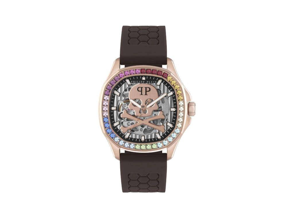 Montre Automatique Philipp Plein 42 mm, PVD Or Rose, Gris, PWRAA0623