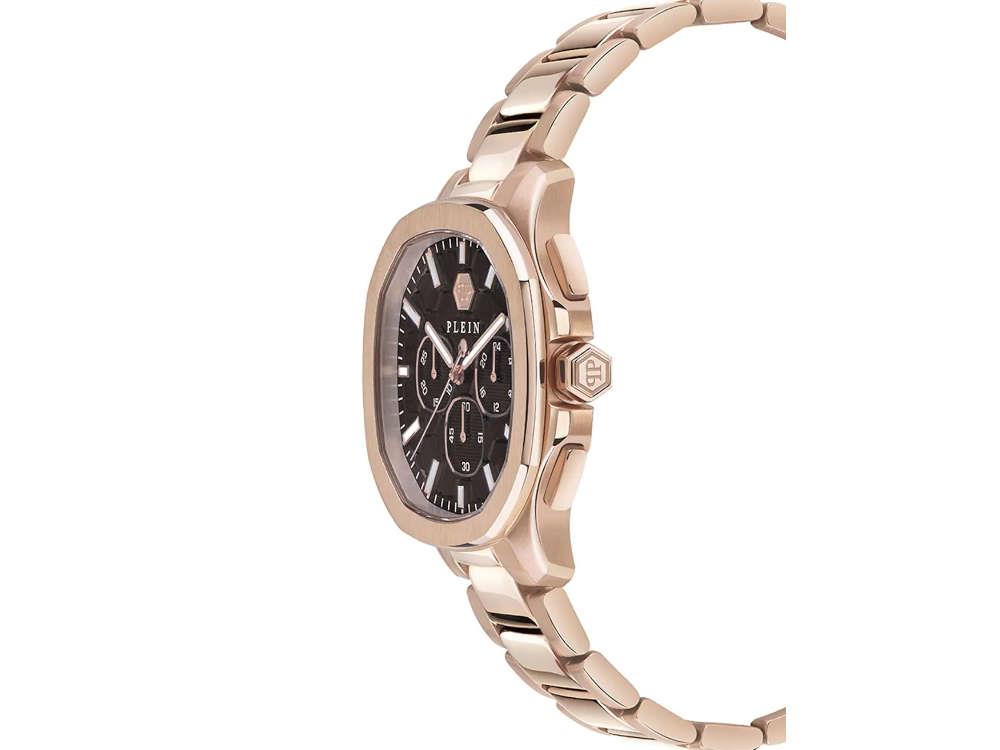 Montre à Quartz Philipp Plein 44 mm, PVD Or Rose, Marron, PWSAA0623
