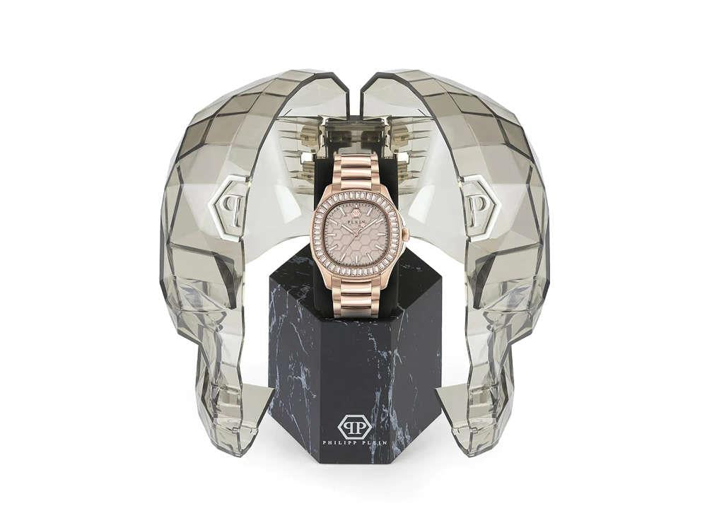 Montre à Quartz Philipp Plein Lady, PVD Or Rose, Taupe, 38 mm, PWTAA0723