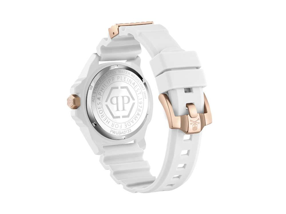 Montre à Quartz Philipp Plein The Skull Ecoceramic, Blanc, 44 mm, PWUBA0123