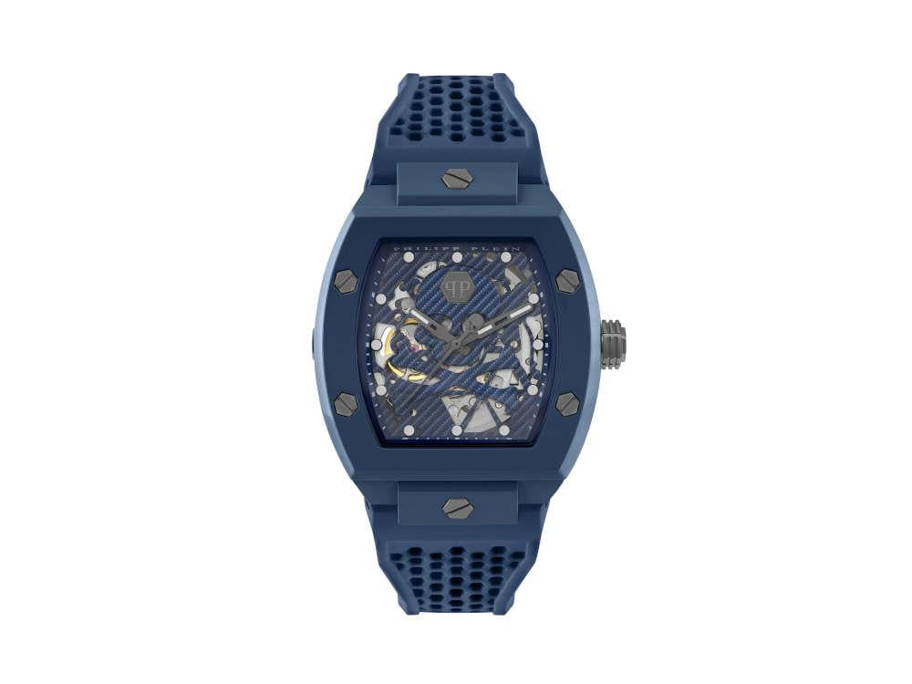 Montre Automatique Philipp Plein The Skeleton Ecoceramic, Bleu, 44 mm, PWVBA0323