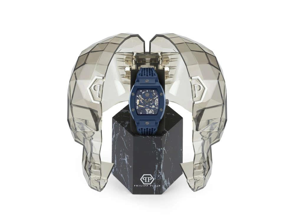 Montre Automatique Philipp Plein The Skeleton Ecoceramic, Bleu, 44 mm, PWVBA0323