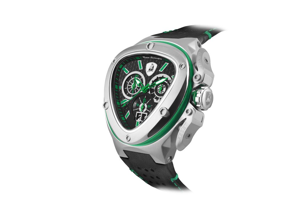 Montre à Quartz Tonino Lamborghini Spyder X Green SS, 53 mm, Chrono, T9XF-SS