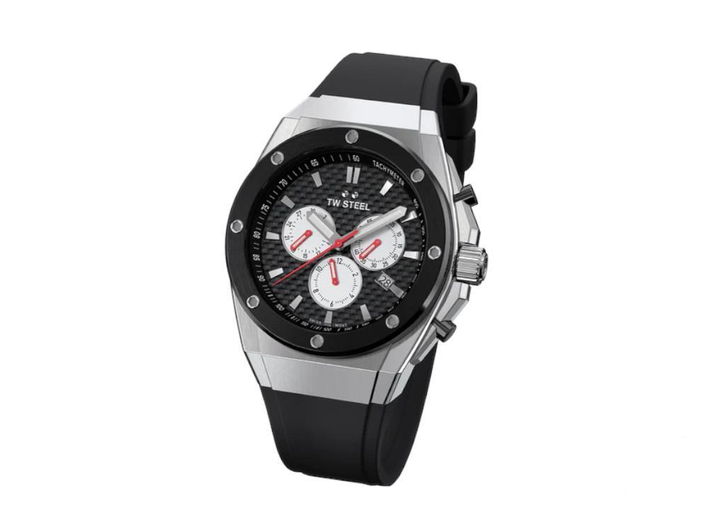 Montre à Quartz TW Steel Ceo Tech 44mm, Noir, 44 mm, Caoutchouc, CE4049