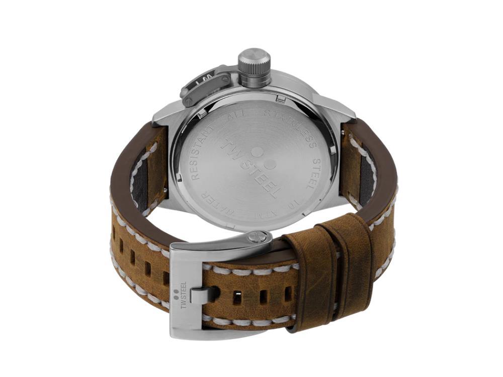 Montre à Quartz TW Steel Classic Canteen, Bleu, 45 mm, Cuir, 10 atm, CS102