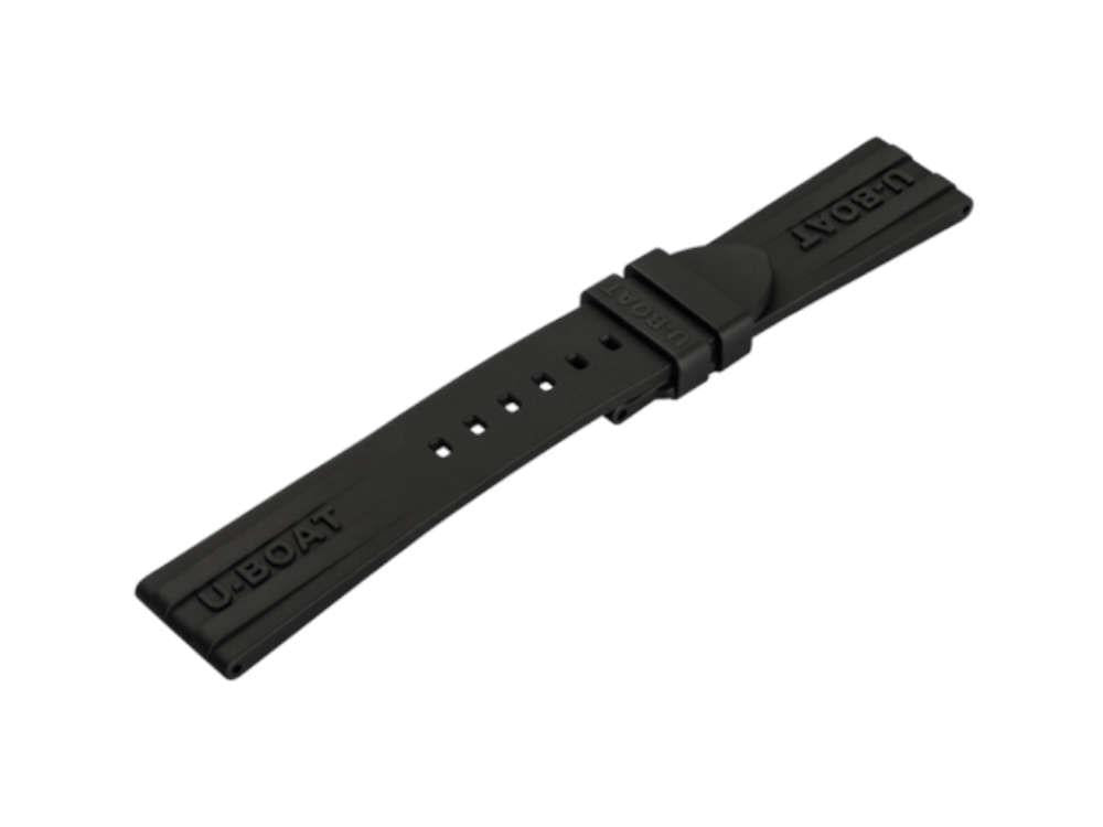 Bracelet U-Boat Accesorios, Caoutchouc, Noir, 23mm., 8476/Z