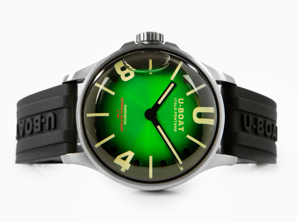 Montre à Quartz U-Boat Capsoil Darkmoon Soleil SS, 40 mm, Vert, 9502