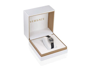 Montre à Quartz Versace Greca Glam, Noir, 30 mm, Verre de saphir, VE2Q00122