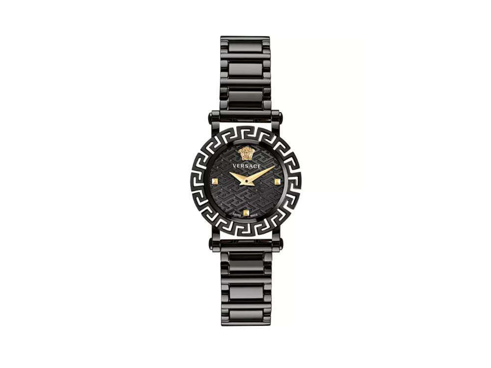 Montre à Quartz Versace Greca Glam, PVD, Noir, 30 mm, Verre de saphir, VE2Q00522