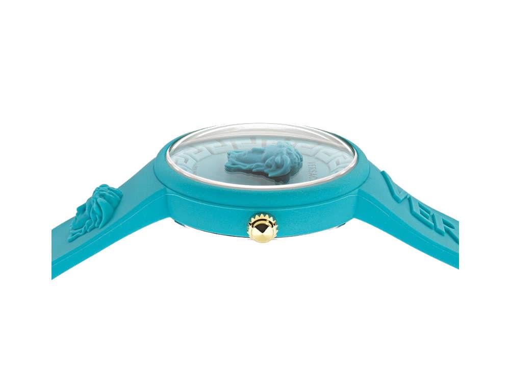 Montre à Quartz Versace Medusa Pop, Silicone, Turquoise, 39 mm, VE6G00423