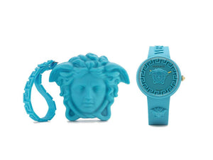 Montre à Quartz Versace Medusa Pop, Silicone, Turquoise, 39 mm, VE6G00423