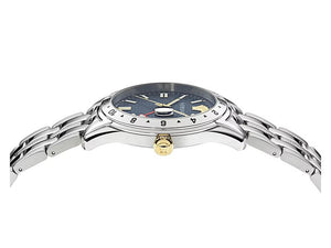 Montre à Quartz Versace Greca Time GMT, Bleu, 41 mm, Verre de saphir, VE7C00523