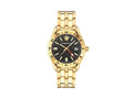 Montre à Quartz Versace Greca Time GMT, PVD Or, Noir, 41 mm, VE7C00723