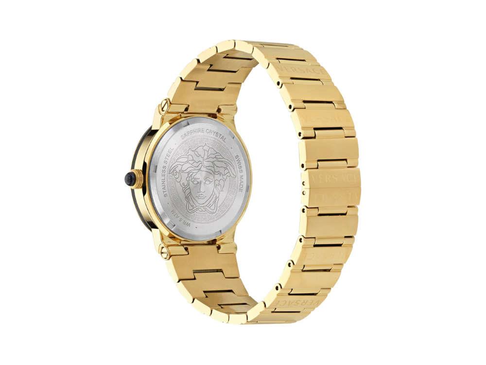 Montre à Quartz Versace Greca Logo Moonphase, PVD Or, Noir, 38 mm, VE7G00323