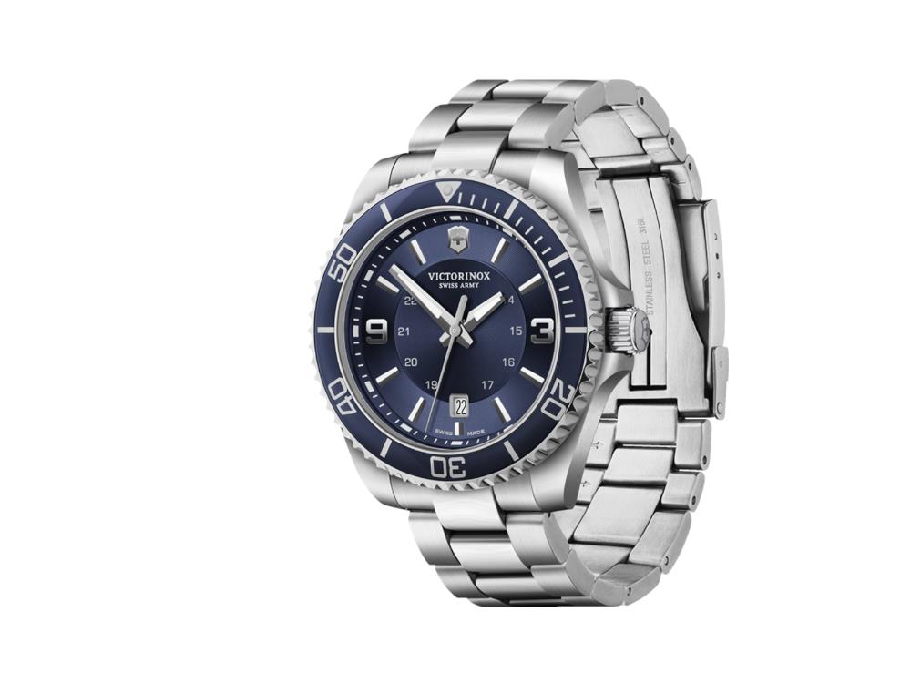 Montre à Quartz Victorinox Maverick Gent, Acier Inoxydable, Bleu, 43 mm, V242007