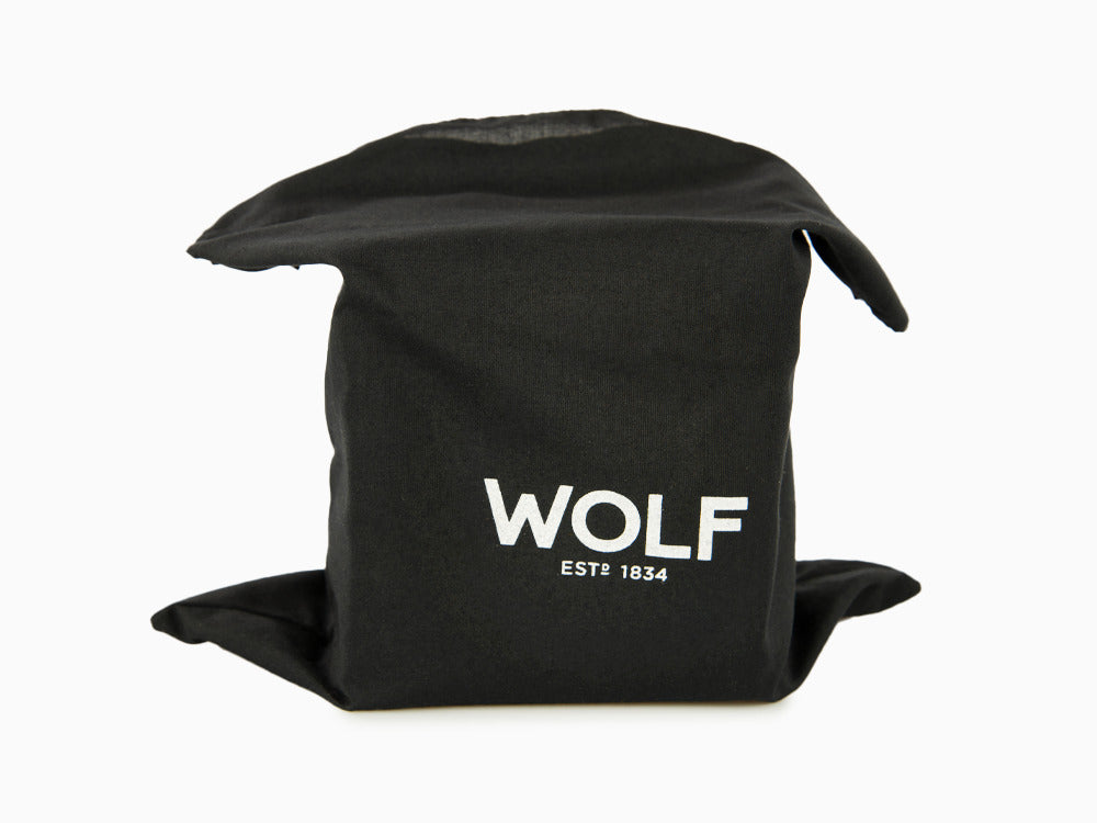 Remontoir WOLF Cub, 1 Montre, Noir, Cuir Vegan, 461103