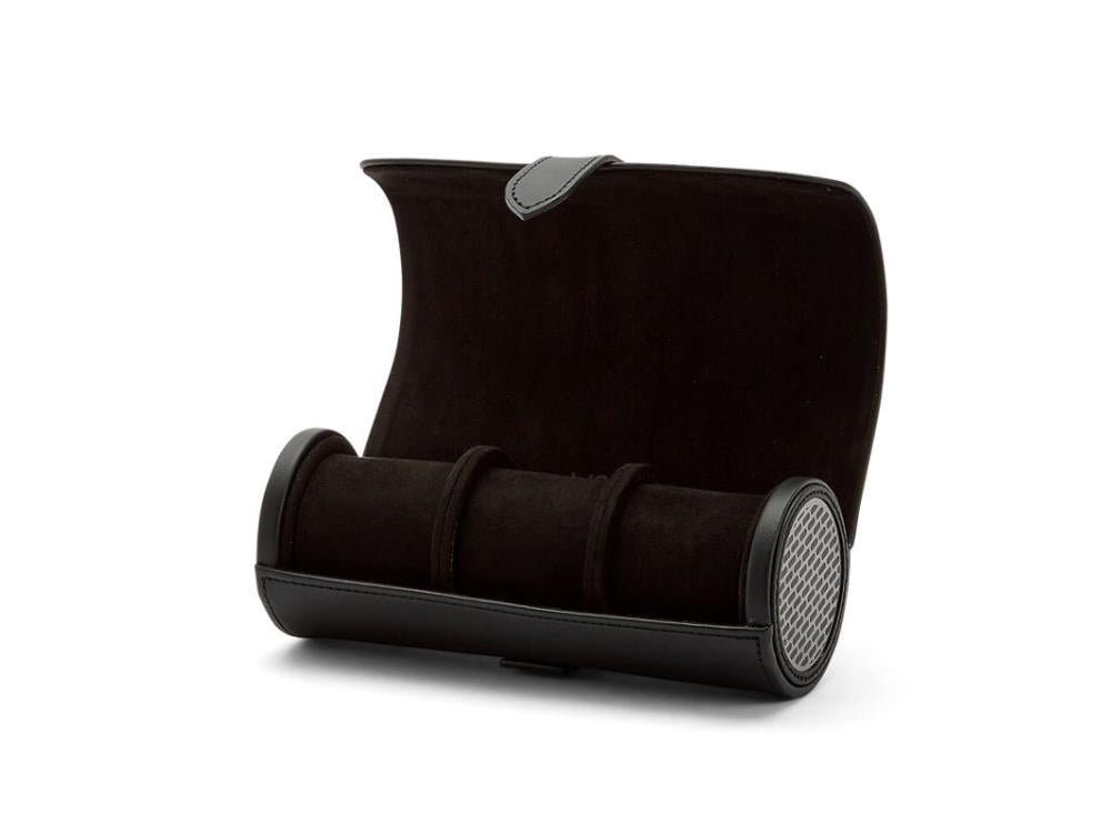 Étui WOLF Axis, 3 Montres, Noir, Cuir, 488403