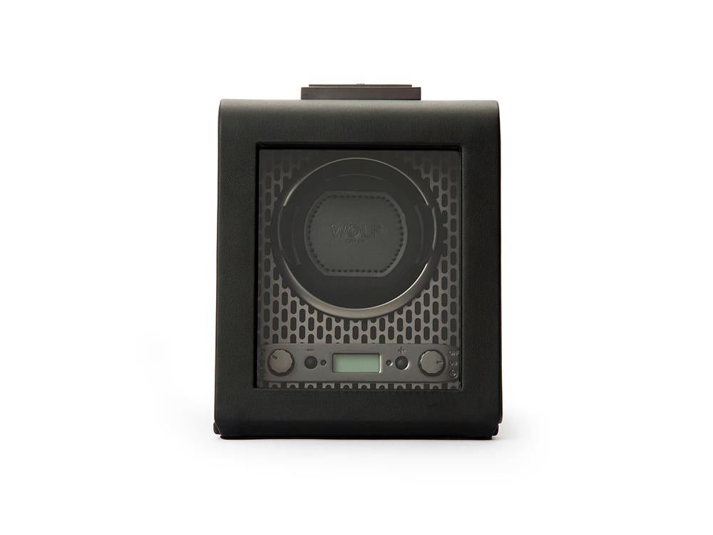 Remontoir WOLF Axis, 1 Montre, Noir, Cuir Vegan, 469103