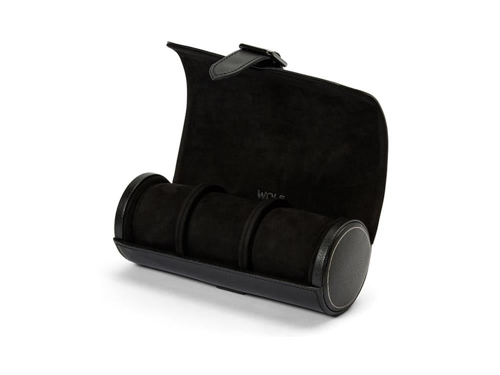Étui WOLF British Racing, 3 Montres, Noir, Cuir, 792902