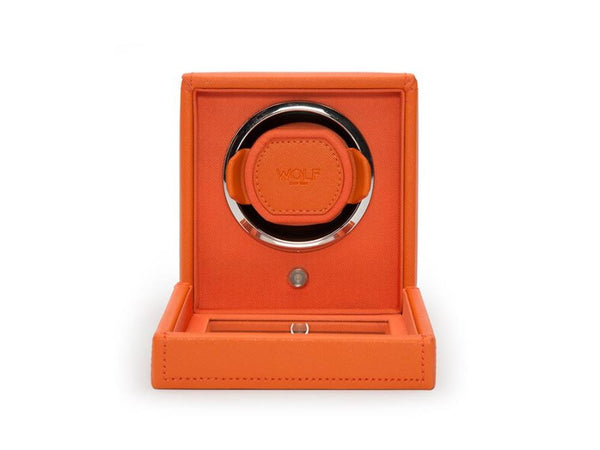 Remontoir De Montre Wolf Cub Simple - Couleur Orange - Capacité 1-3 Montres - Cuir Végan - Neuf Avec étiquettes