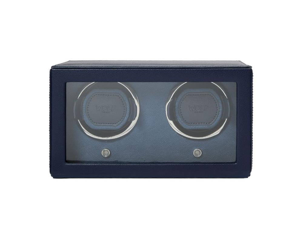 Remontoir WOLF Cub, 2 Montres, Bleu, Cuir Vegan, 461217