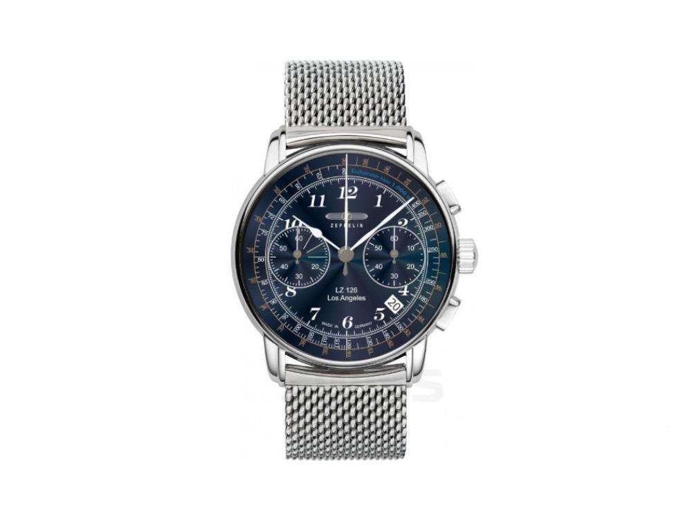 Montre à Quartz Zeppelin LZ126 Los Angeles, Bleu, 42 mm, 7614M-3