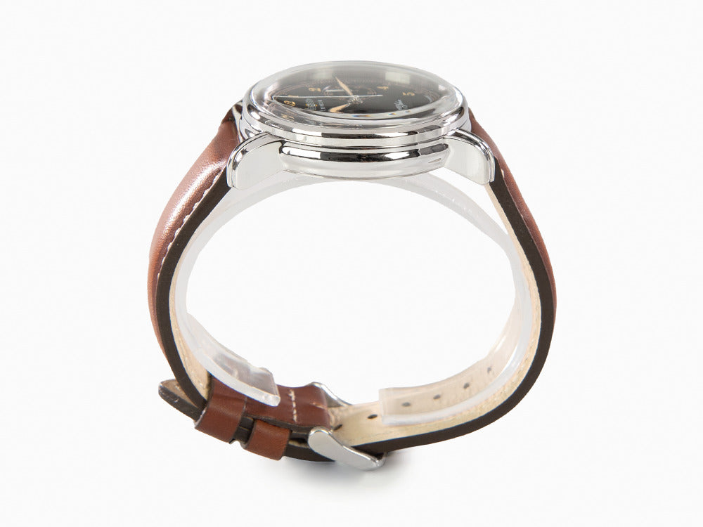 Montre à Quartz Zeppelin 100 Jahre Zeppelin Ed.2, Noir, 42mm, Chrono, 7674-3