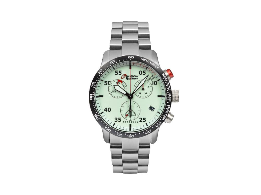 Montre à Quartz Zeppelin Eurofighter, Blanc, Jour, 7298M-5