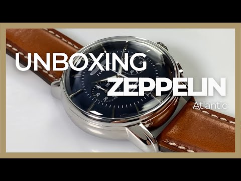 Montre Automatique Zeppelin Atlantic, Bleu, 42 mm, Bracelet en cuir, 8422-3